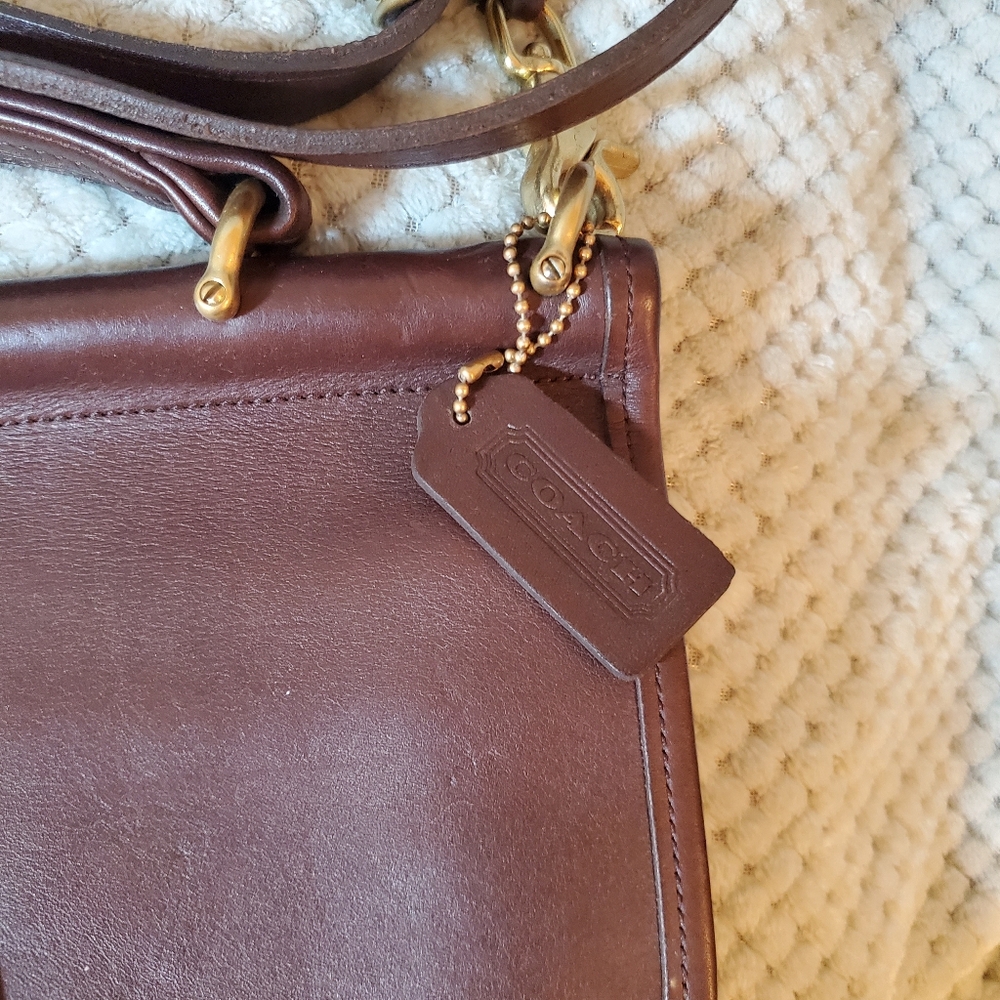 Vintage Coach Willis Station Crossbody Shoulder Bag Brown Leather - Picture 6 of 16